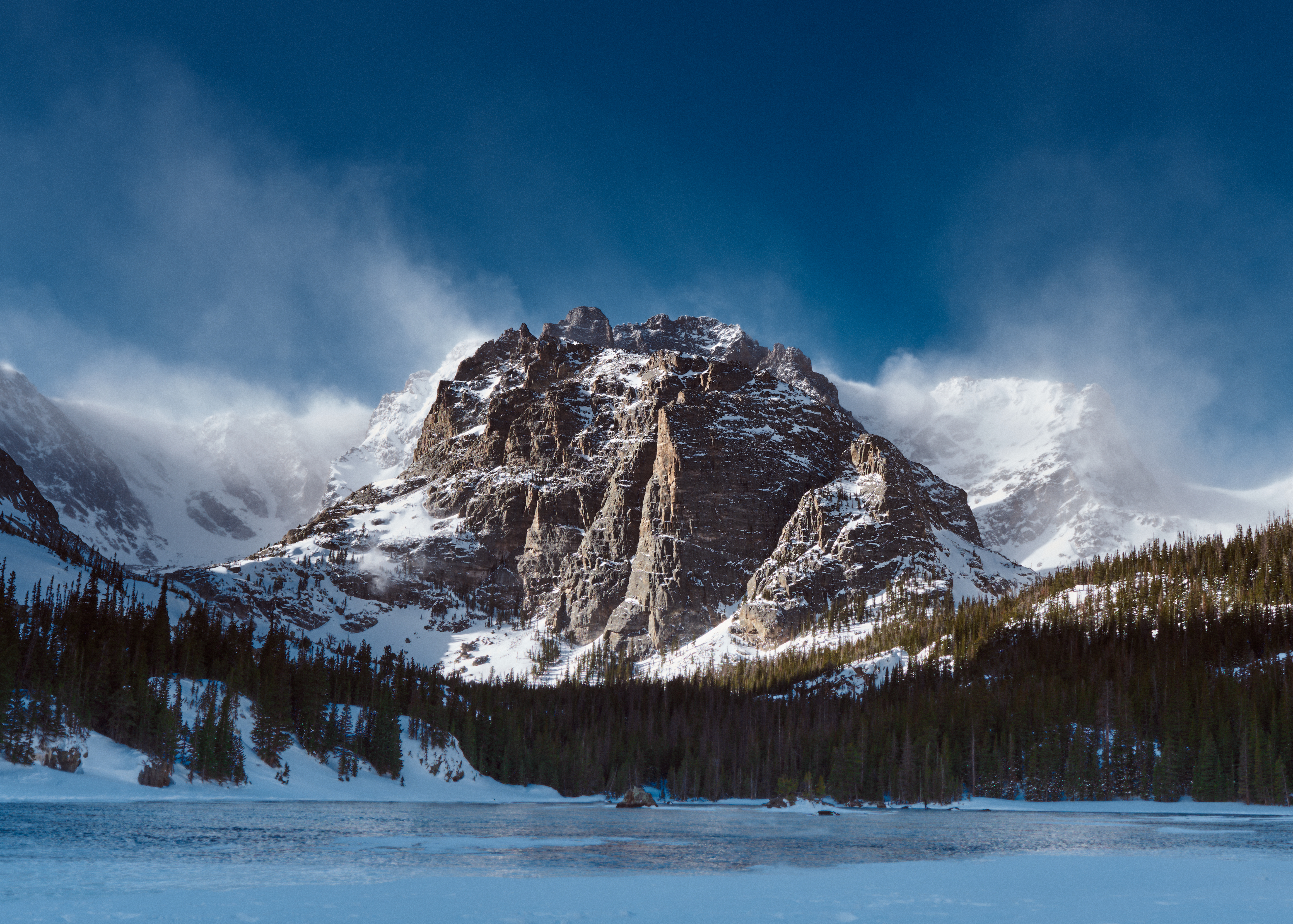 Snowy Peaks with wind blowing the snow off